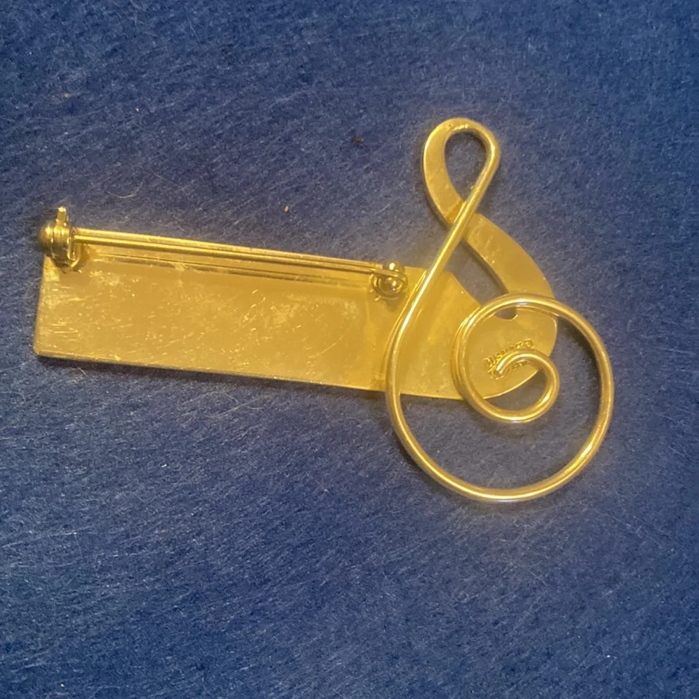 Sterling Silver Mexico Treble Cleft Pin - Picture 3 of 10